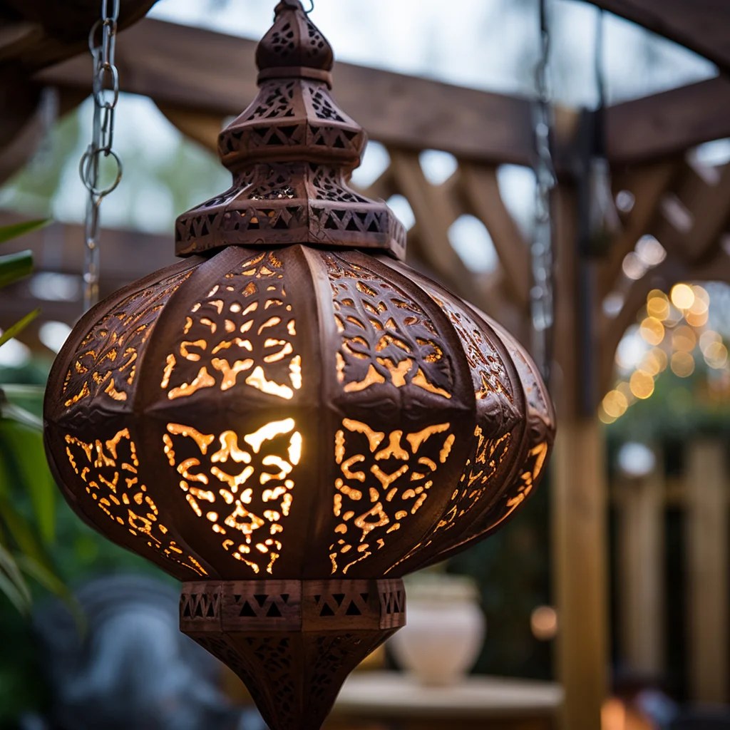 Vibrant tile patterns add exotic touch to Moroccan style gardens