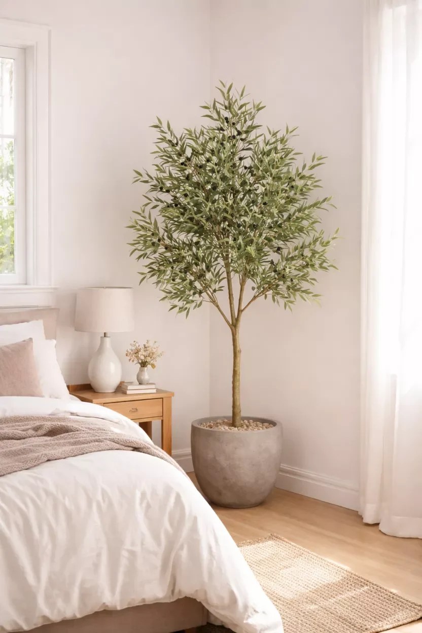 Glamorous bedroom layout showcasing mirrored furniture and crystal lighting