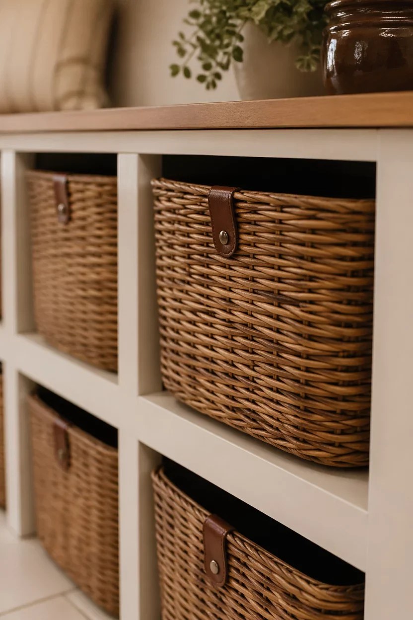 Traditional mudroom closet ideas with a blend of wood and wrought iron