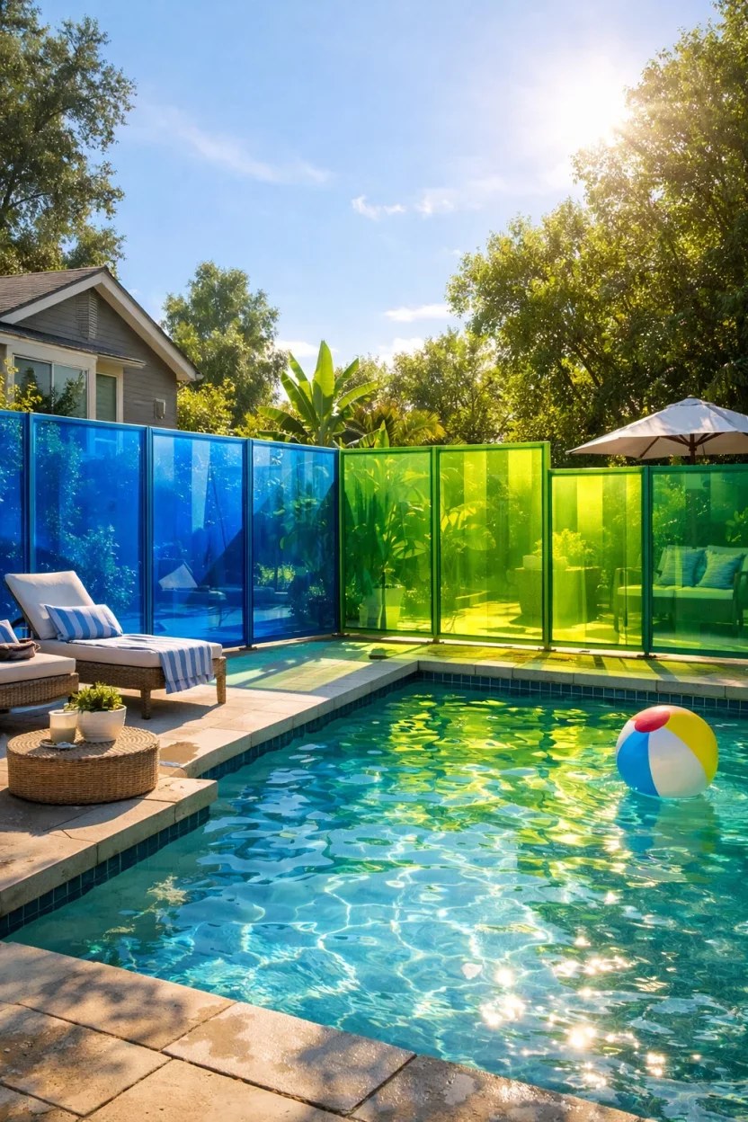 Backyard pool fence ideas with tempered glass for a sleek look