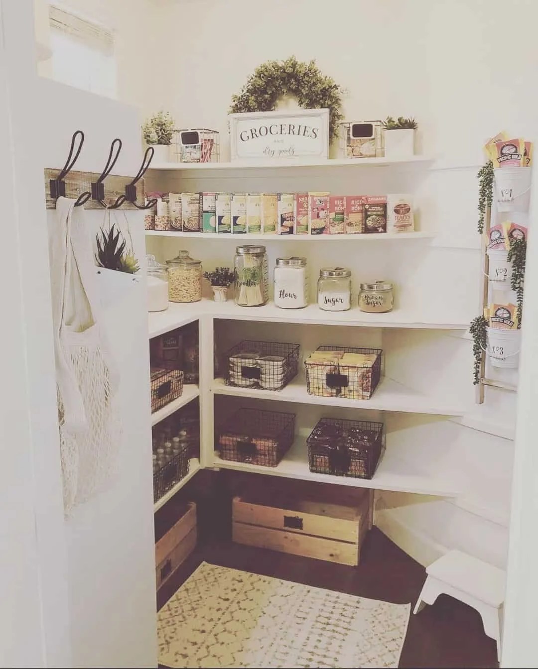 Lush walk-in pantry ideas blending natural elements with modern styles
