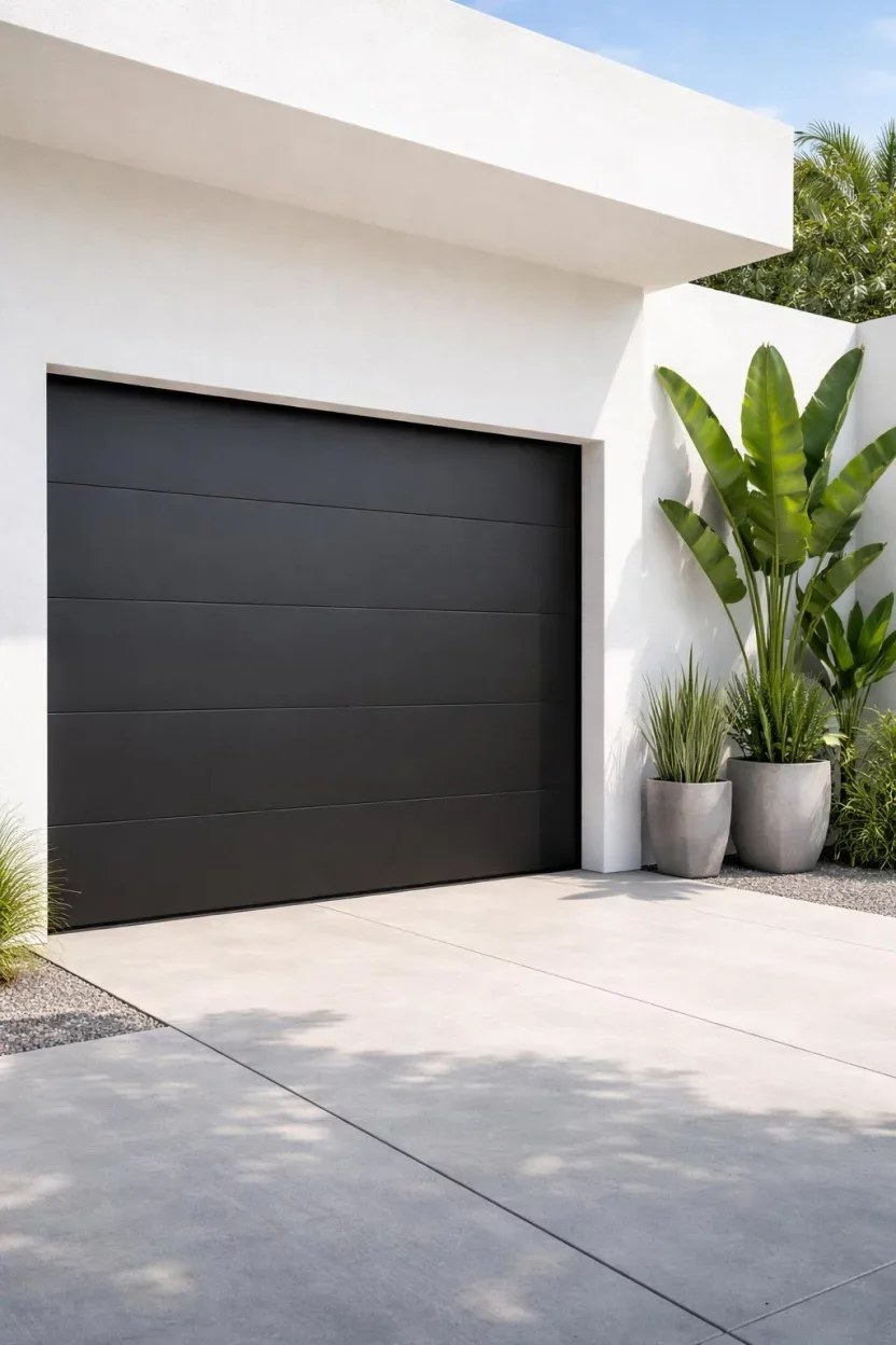 Stylish glass and aluminum garage door ideas for industrial look