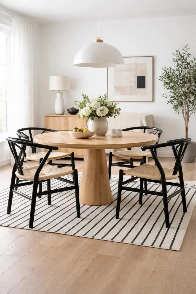 Modern minimalist dining room chair ideas featuring sleek lines.