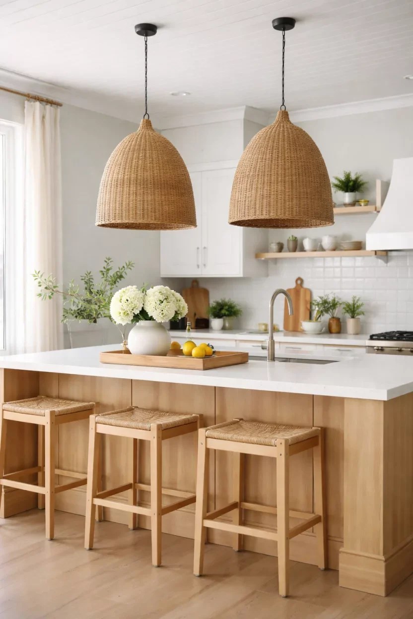 Breezy dining area showcasing elegant summer kitchen decor ideas.