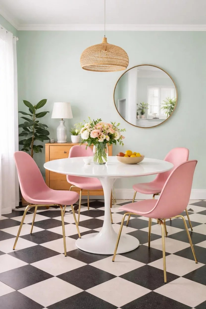 Trendy green dining space inspired by biophilic design