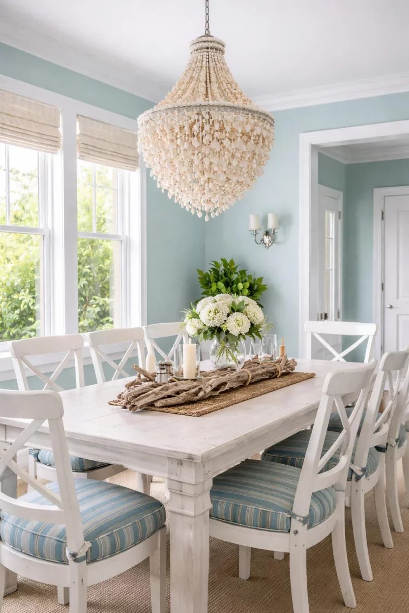 Cozy green dining space with a modern farmhouse vibe