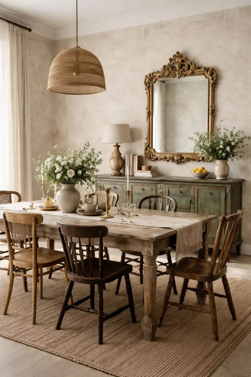 Elegant green dining room ideas showcasing a statement chandelier