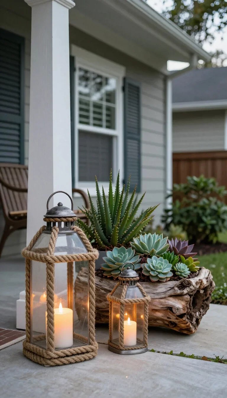 Modern wall sconces brightening the entrance with innovative front yard lighting ideas